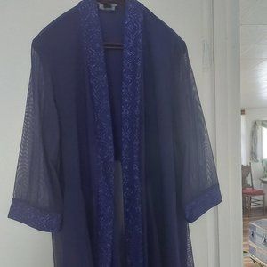 Royal Navy Blue Sparkle Sheer Evening Jacket 2X Plus Size